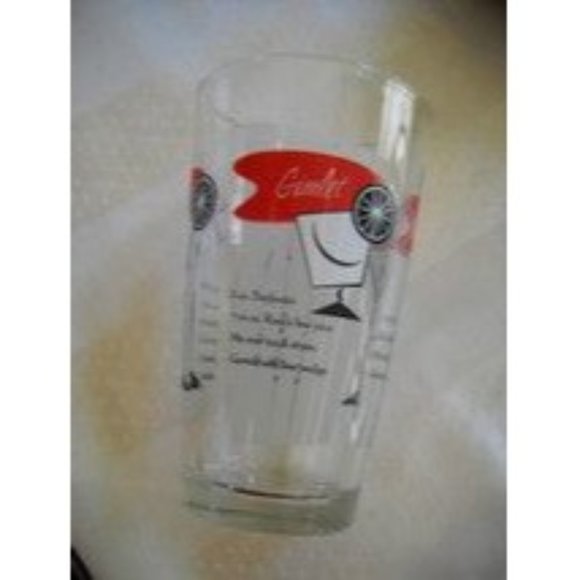 Vintage Mixed Drink Glass Recipe Guide For Negroni Martini Ginlet Cosmopolita - Picture 1 of 5